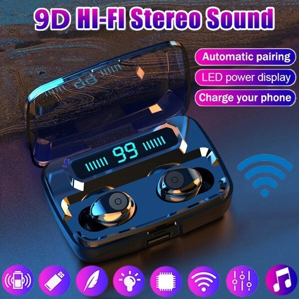 Міні-навушники F9-5 з Bluetooth 5,0 3D Hi-Fii стерео, водонепроникні від компанії ПО СПЕЦАНТЕННИ Зв'язок без перешкод! - фото 1