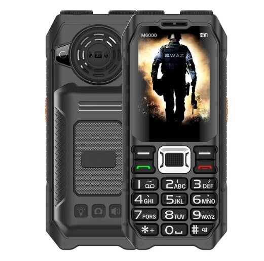 Мобільний телефон M6000 2,4" 240х320, 4хSIM-карти, акумулятор 16800 мАг, ліхтарик, FM, Bluetooth, камера 30W, чорний від компанії ПО СПЕЦАНТЕННИ Зв'язок без перешкод! - фото 1