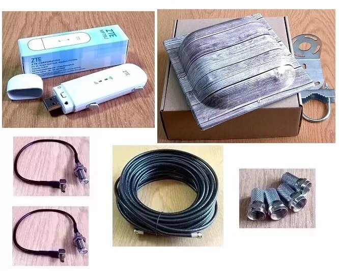 Модем MIMO USB Wi-Fi ZTE MF79U з антеною панельною, антенними адаптерами, кабелем RG-6U 75 Ом, комплект від компанії ПО СПЕЦАНТЕННИ Зв'язок без перешкод! - фото 1