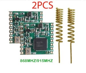 Модулі LoRa RF SX1276, 868 МГц/915 МГц 2 штуки зі спіральними антенами, для радіопередавачів та приймачів зв'язку