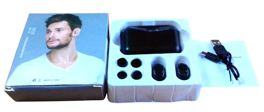 На запчастини міні-навушники F9 з Bluetooth 5,0 3D Hi-Fii стерео, із зарядним чохлом, IPX7 від компанії ПО СПЕЦАНТЕНИ Зв'язок без перешкод! - фото 1