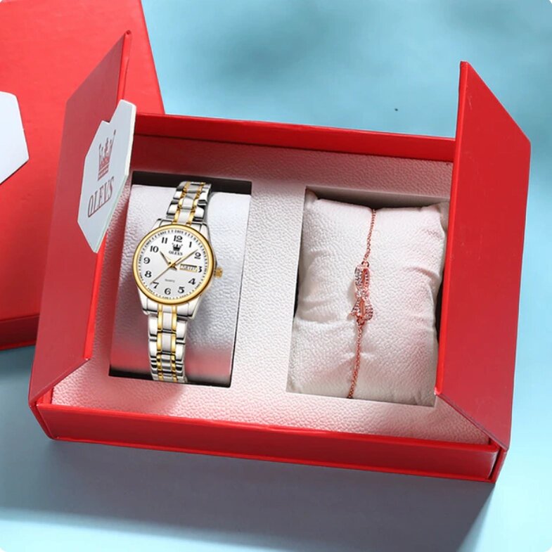 Оригінальний кварцовий наручний годинник водонепроникний, жіночий годинник з нержавіючої сталі OLEVS від компанії ПО СПЕЦАНТЕННИ Зв'язок без перешкод! - фото 1