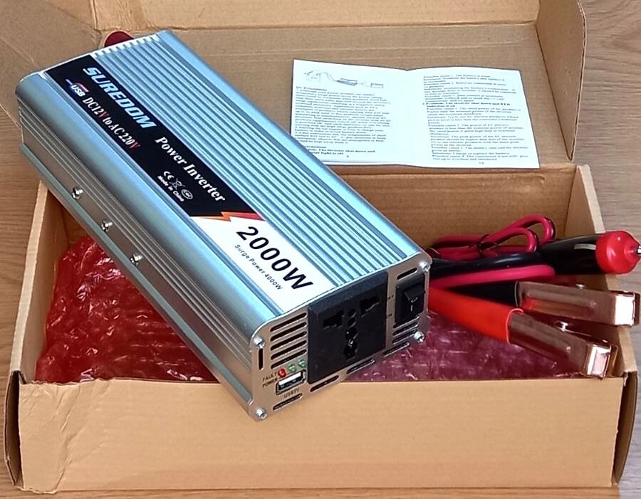 Перетворювач напруги/інвертор 12 DC - 220 AC 4000W max SRD-YT004, USB від компанії ПО СПЕЦАНТЕННИ Зв'язок без перешкод! - фото 1