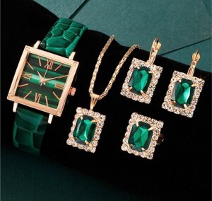 Подарунковий набір 5 шт. набір жіночих прикрас, колір зелений