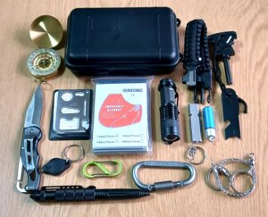 Набір інструментів для виживання туристичний KITА15-BXBA в кейсі, чорний