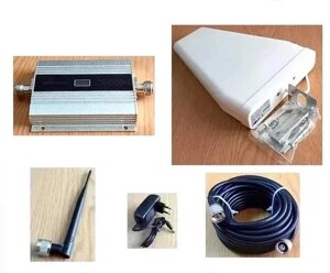 Підсилювач мобільного зв'язку MS-9011-G GSM 4G 900 МГц із зовнішньою логоперіодичною та внутрішньою круговою, 100 кв. м.