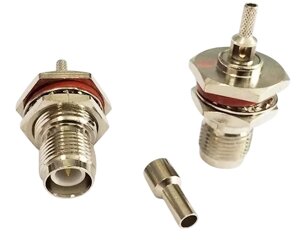 Роз'єм RP TNC-female (штир) реверсивний на кабель RG174, RG316, LMR100, Crimp (обжим), герметичний вологозахищений