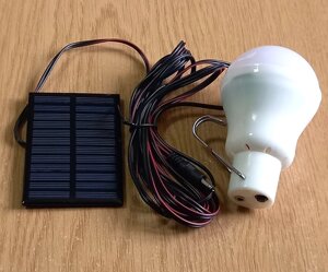 Лампа аварійного освітлення із сонячною панеллю, 150 ЛМ, 5500-6500K, акумулятор 850 мАг/3.7 В