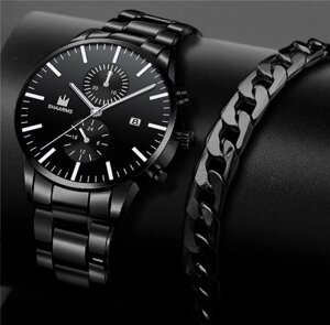 Чоловічий модний діловий кварцовий годинник з ременем з нержавіючої сталі