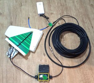 Комплект для виносу антени спектроаналізатора на щоглу з живленням LNA по кабелю RG8-TC90 10 м, з повербанком