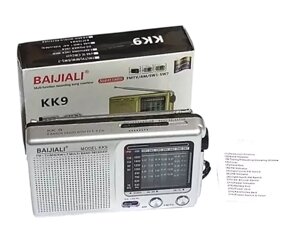 Радіоприймач FM/AM/SW, живлення 2хАА (у комплекті), KK9 Weather Radio, сріблясто-сірий