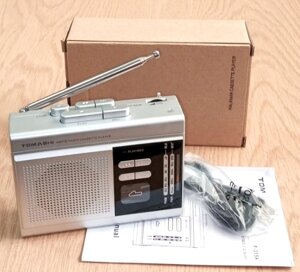 Радіоплеєр касетний TOMASHI, радіо FM/AM, конвертор в MP3, з вбудованим динаміком, мікрофоном, підтримкою навушників