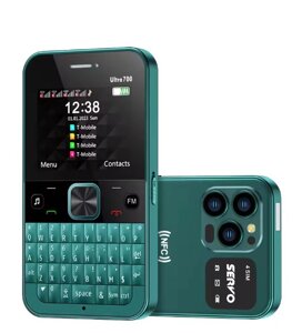 Мобільний телефон CERVO Ultra 700GR 2G 2,4", 4 SIM карти, QWERTY клавіатура, NFC, Bluetooth, зелений