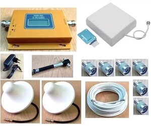 Комплект GSM, 4G LTE 900 МГц KW-9015-G з зовнішньою панельною і 2-ма внутрішніми антенами, 200 кв. м.