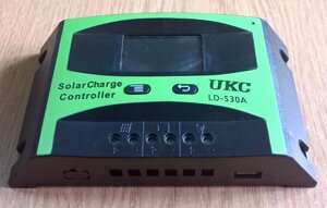 30A PWM (ШИМ) контроллер заряда аккумуляторов от солнечной панели UKC LD-530A-U 12/24В LCD дисплей, 1хUSB