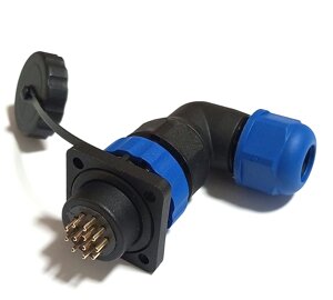 Роз'єм водонепроникний SP20 кутовий 12-ти контактний, IP68 90-градусний фланцевий роз'єм (831181) в Дніпропетровській області від компанії ПО СПЕЦАНТЕННЫ  Связь без преград!