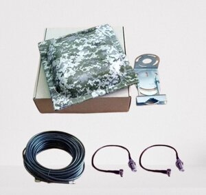 Антена MIMO 3G/4G LTE DN-17U 1610-2900 МГц 2х12-18 дБ з 20 м кабелю RG-6U 75 Ом та антенними адаптерами
