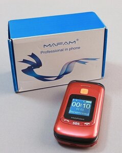 Телефон мобільний Mafam F899 розкладний, 2 дисплеї, ліхтар, 2хsim, посилена антена, акумулятор 2800 мАг, SOS