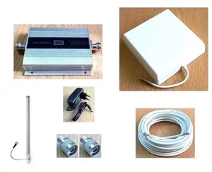 Підсилювач мобільного сигналу MS-1811-D 1800 МГц із зовнішньою панельною та внутрішньою круговою антеною, до 100 кв. м