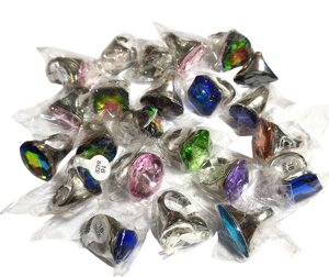 Набір кілець з великим каменем 17-19 розмір, 23 шт.