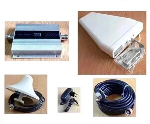 Підсилювач зв'язку репітер MS-1811-D 1800 MГц із зовнішньою логоперіодичною антеною та внутрішньою стельовою, 100 кв. м.