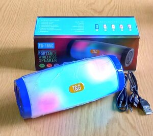 Радіоприймач FM TG165С, bluetooth колонка з LED підсвічуванням, MP3 (TF/USB), AUX, 5 Втх2, 1200 мАг