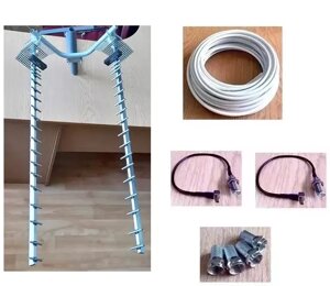 Антена MIMO комплект для 4ж модему 1700-3600 МГц 27 дБ GF1736-21Y з 20 м кабелю RG6U 75 Ом та антенними адаптерами