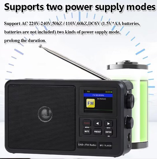 Radio Hören Mit Iphone 5 Ohne Internet Интернет-радио DAB +/FM, Bluetooth V5.0, TF/USB плеер, 4хААА/AC 220