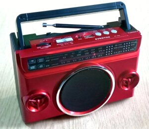 Радіоприймач-колонка FM/AM/SW RT-882EV з MP3 (USB/SD), Bluetooth, AUX, червоний