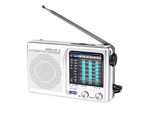 Радіоприймач FM/AM/SW, живлення 2хАА (у комплекті), KK9 Weather Radio, сріблясто-сірий