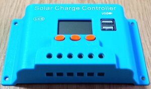 30A PWM (ШІМ) контролер заряду акумуляторів від сонячної панелі Snaterm 12 / 24В з дисплеєм, 2-мя USB портами