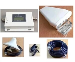 Підсилювач 3G/4G LTE мобільного сигналу KW-2115-W 2100 MГц із зовнішньою логоперіодичною антеною, 200 кв. м.