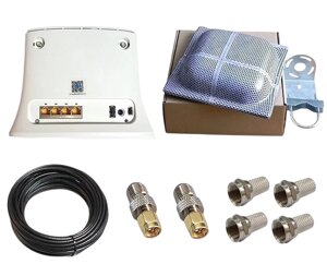 Потужний 4G LTE MIMO WiFi роутер ZTE MF285N з антеною панельною 18 дБ, 20 м кабелю RG-6U 75 Ом та перехідниками