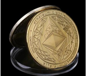 Сувенірна монета Ефір, ETH (Ethereum) у пластиковому контейнері