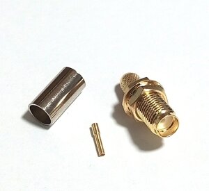 Роз'єм SMA-female обтискний прямий на кабель RG58 RG142 RG223 LMR 195 LMR200 3D-FB SYV50-3 в Дніпропетровській області від компанії ПО СПЕЦАНТЕННЫ  Связь без преград!