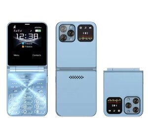 Мобільний телефон SA70-Blue PRO Flip 2G/3G WCDMA 2.6", 2 SIM карти, ліхтар, FM радіо, бакитний