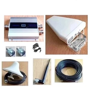 3G/4G підсилювач GB-2111-W 2100 MГц із зовнішньою логоперіодичною антеною та 2-ма внутрішніми антенами, до 100 кв. м.