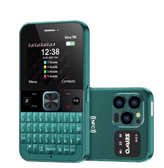 Мобільний телефон CERVO Ultra 700GR 2G 2,4&quot;, 4 SIM карти, QWERTY клавіатура, NFC, Bluetooth, зелений - фото pic_c1c40d723930e44d31313e147bb6d1b5_1920x9000_1.jpg