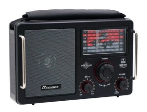 Радіоприймач 7-ми діапазонний FM/MW/SW1-2/AIR/LW MASON R1051 PRO, AC 220V/DC 6V (UM-1 X 4), світлодіодне підсвічування