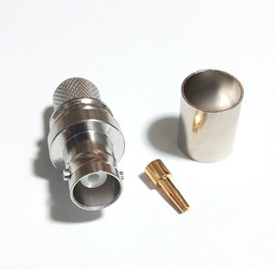 Роз'єм BNC-female (гніздо) на кабель RG8 RG213 RG214 RG165 LMR400 7D-FB, Crimp (обжим)