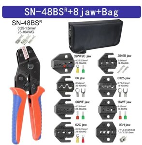 Прес-кліщі кримпер SN-48BS (=SN-48B+SN-28B) з набором матриць для обтиску кабельних наконечників, конекторів та роз'ємів