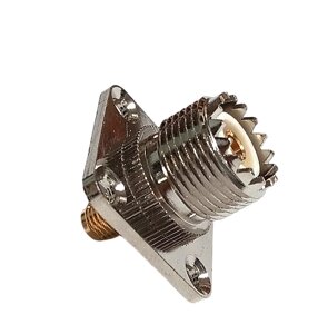 Перехідник SMA-female (гніздо) - UHF-female (PL259, SO-239), фланець 4 отвори 25х25 мм в Дніпропетровській області від компанії ПО СПЕЦАНТЕННЫ  Связь без преград!