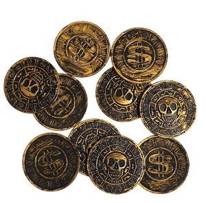 Ретро-піратські монети, ігрові пластикові монети бронзового кольору, 10 шт.