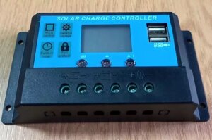 Контролер 20A PWM (ШИМ) MTK-20A 12/24В LCD дисплей, 2хUSB