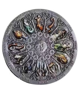 Пам'ятна кольорова монета з дванадцятьма сузір'ями, Китайський Астрологічний Талісман Удачі