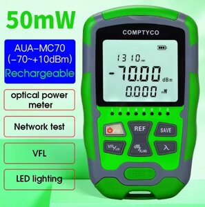 Тестер оптико-волоконних ліній передачі даних 850-1650nm OPM+VFL, AUA-MC70 50mW