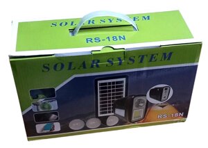 Ліхтар на акумуляторі ESRS-18 із сонячною панеллю 3 Вт, 3 лампочки, PowerBank