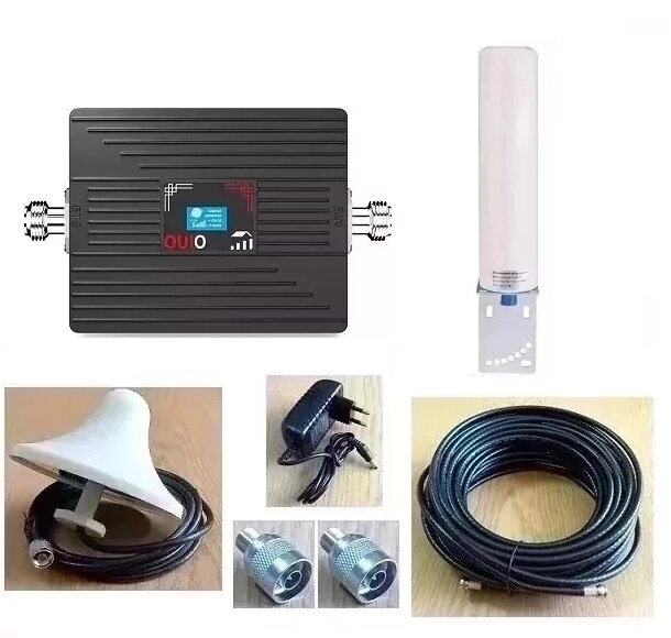 Підсилювач мобільного інтернету і зв'язку OUIO73-2068-W 2100 MГц із зовнішньою круговою антеною, 400 кв. м. від компанії ПО СПЕЦАНТЕНИ Зв'язок без перешкод! - фото 1
