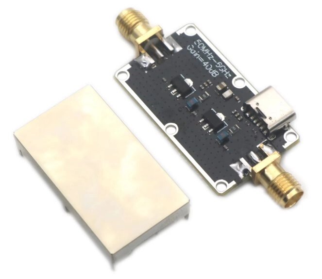 Підсилювач радіосигналів LNA 50MHz-6GHz 40dB надширокосмуговий, із захисною кришкою, Dykbcells від компанії ПО СПЕЦАНТЕННИ Зв'язок без перешкод! - фото 1