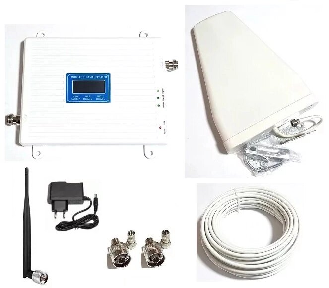 Підсилювач зв'язку KD-2065 900/1800/2600 МГц c зовнішньою логоперіодичною антеною і внутрішньою круговою, 400-600 кв. м. від компанії ПО СПЕЦАНТЕНИ Зв'язок без перешкод! - фото 1